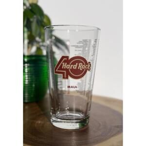 Hard Rock Cafe 40th Anniversary Pint Glass 1971 - 2011 Maui All Dates Collector